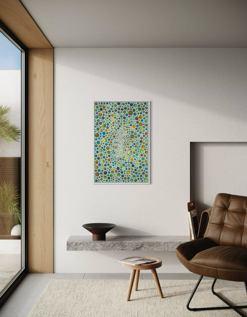 White Circles | Framed Giclee Print on Canvas